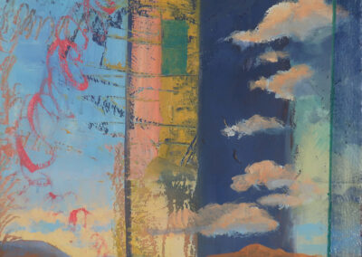 Vitalities, mixed media on panel, contemporary abstract New Mexico landscape painting by Santa Fe artist Dawn Chandler