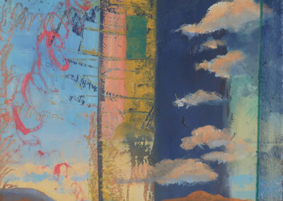 Vitalities, mixed media on panel, contemporary abstract New Mexico landscape painting by Santa Fe artist Dawn Chandler