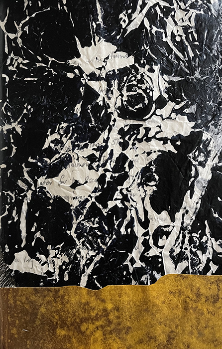 Sketchbook musings - one of Dawn Chandler's 'Storm on the Desert' collages inspired by the film Oppenheimer.