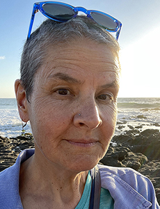 Santa Fe, New Mexico artist Dawn Chandler on the beach in Baja.